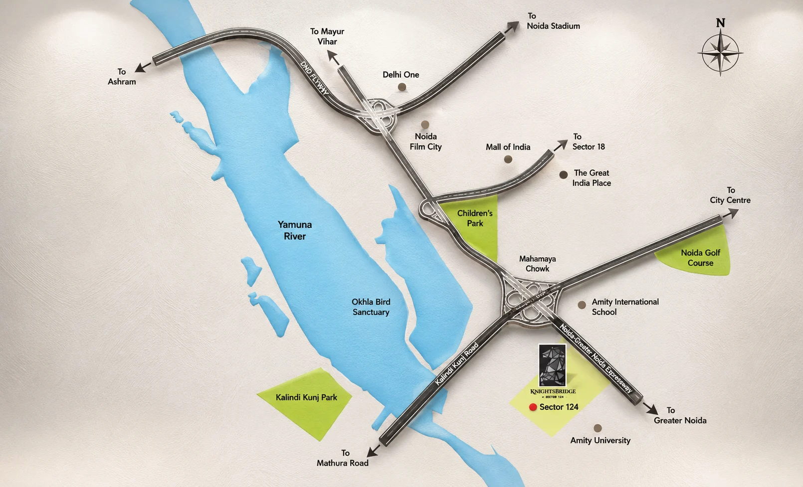 ATS Knightsbridge Sector 124 Noida location and connectivity