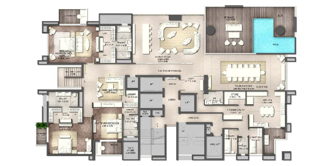 ATS Knightsbridge Duplex Lower Floor Plan