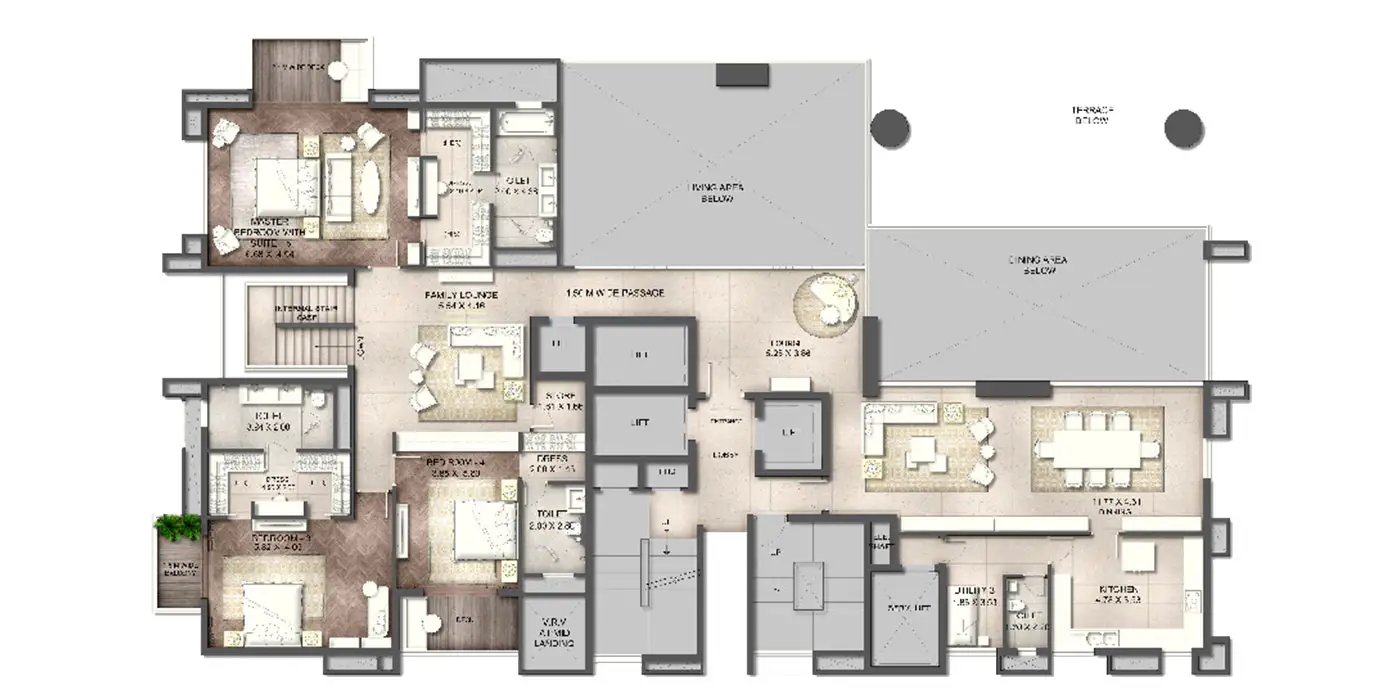 ATS Knightsbridge Duplex Upper Floor Plan